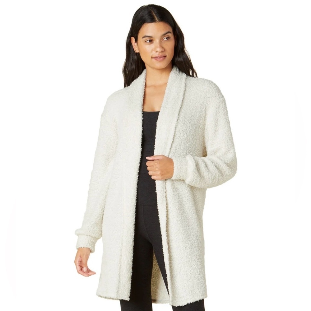 Beyond Yoga Cloud Cover Open-Front Cardigan Yoga Wrap, Ivory, size S EUC